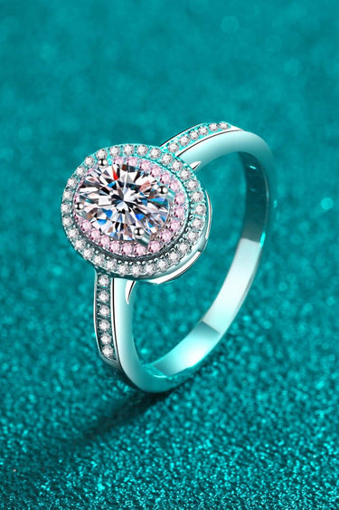 1 Carat Moissanite Halo Ring – 925 Sterling Silver - Cowgirl Charm