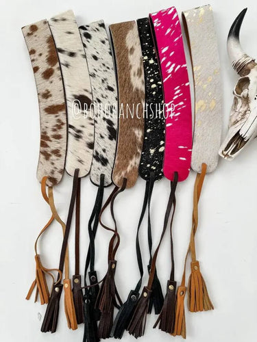 1.65” COWHIDE HAT BAND Leather Hat Band leather ties - Cowgirl Charm