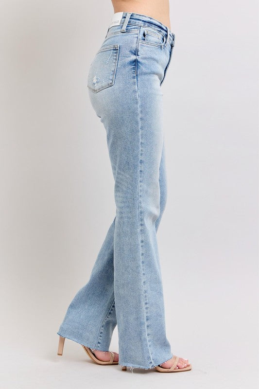 Judy Blue High Waist Light Wash Dad Jeans – Relaxed Fit Denim