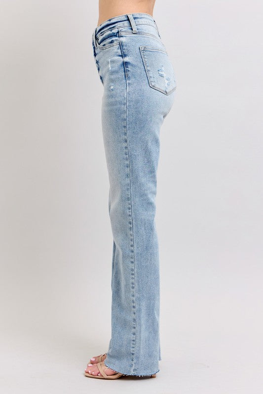 Judy Blue High Waist Light Wash Dad Jeans – Relaxed Fit Denim