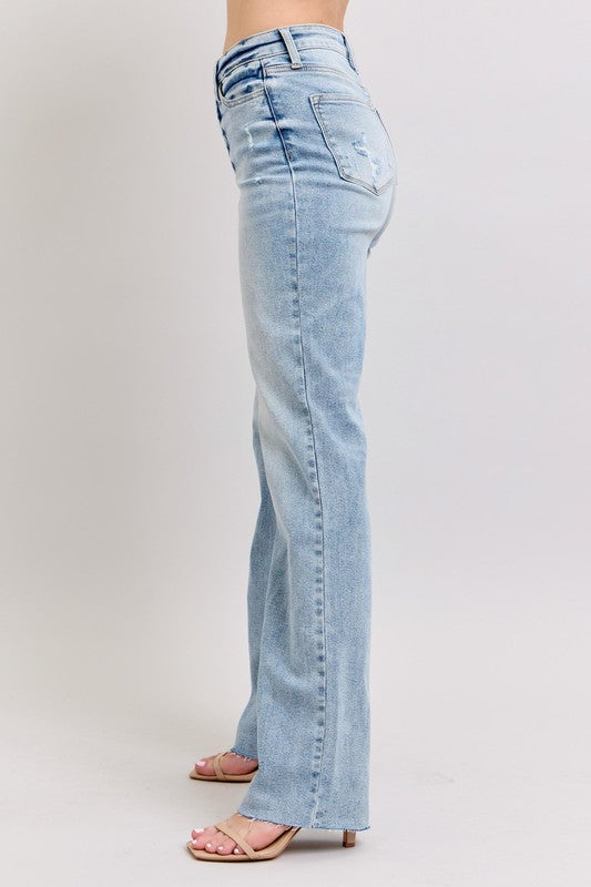 Judy Blue High Waist Light Wash Dad Jeans – Relaxed Fit Denim