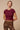Burgundy Ribbed Lace Hem Crop Top | Women's Fitted Boutique Tee
