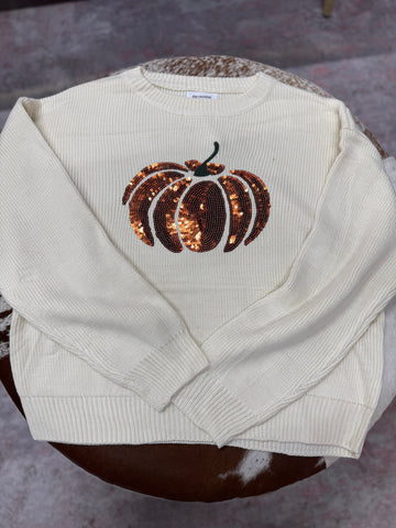 Pumpkin Glitter Sweater