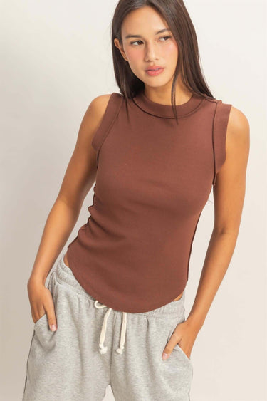 HYFVE Seam Detail Tank Top featuring soft fabric, sleeveless design, and stylish seam accents for a casual, trendy look.