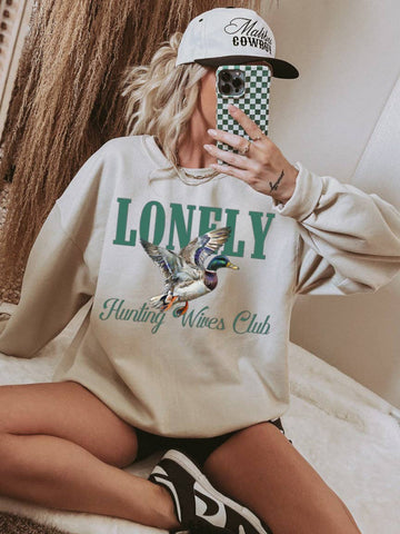 Lonely Duck Hunting Wives Camo Sweatshirt