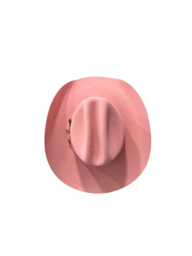 Wilder and Soul Wren Merino Wool Western Hat in blush pink with a wide brim and classic western style.