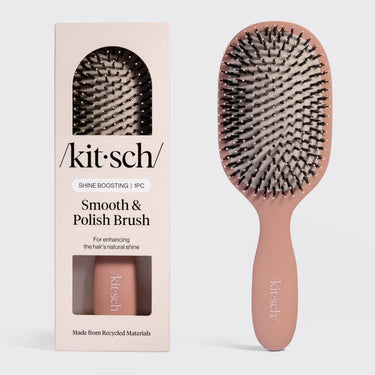 KITSCH Smooth & Polish Brush in terracotta with soft bristles for smoothing and polishing hair or skin.