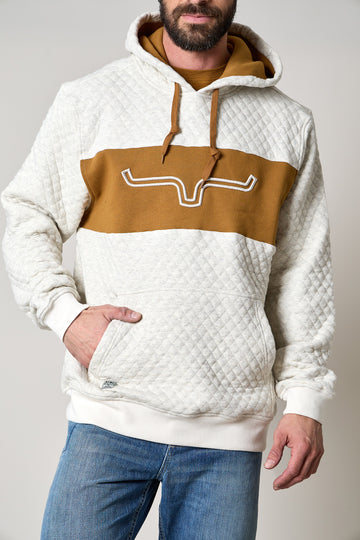 Kimes Ranch Angel Fire Natural Hoodie – Men’s Quilted Western Pullover