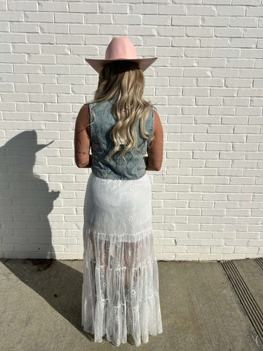 Lucky and Blessed long lace skirt