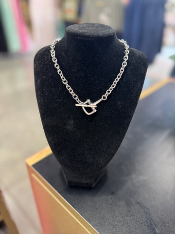 Short Silver Bit Necklace