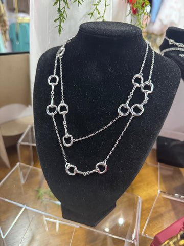 Long Silver Link Necklace