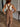 Women’s brown barrel leg overalls by blueivy, Western cowgirl jumpsuit with stylish fit and rugged design, front view image.