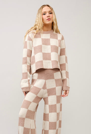 Checkerboard Knit Set Sweater