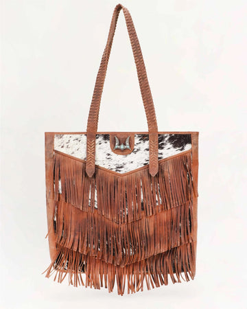 Hide and Fringe Large Cowhide Purse