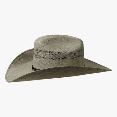 American Hat Maker American Maverick men's Bangora straw cowboy hat with vented crown and wide brim.