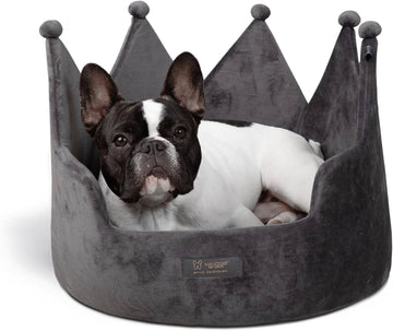 NANDOG Prive Collection Large Crown Bed (D. GRAY)
