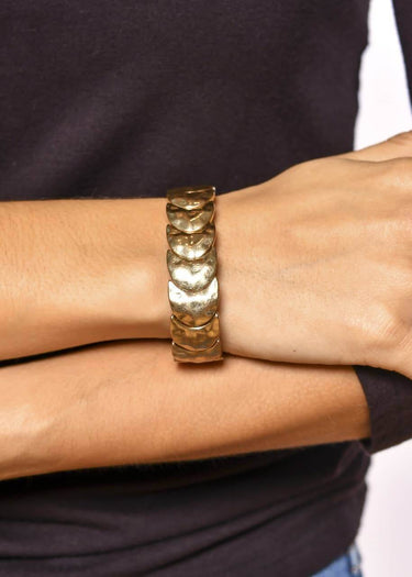 Burnished Gold Crescent Stretch Bracelet - Cowgirl Charm