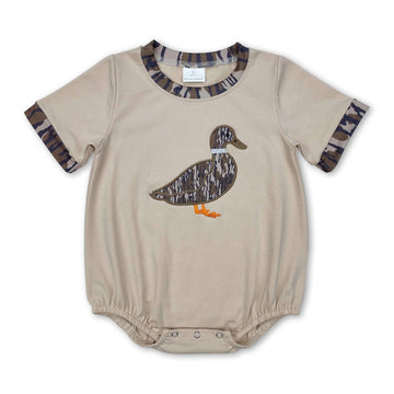 Bottomland camo short sleeves duck baby boy romper