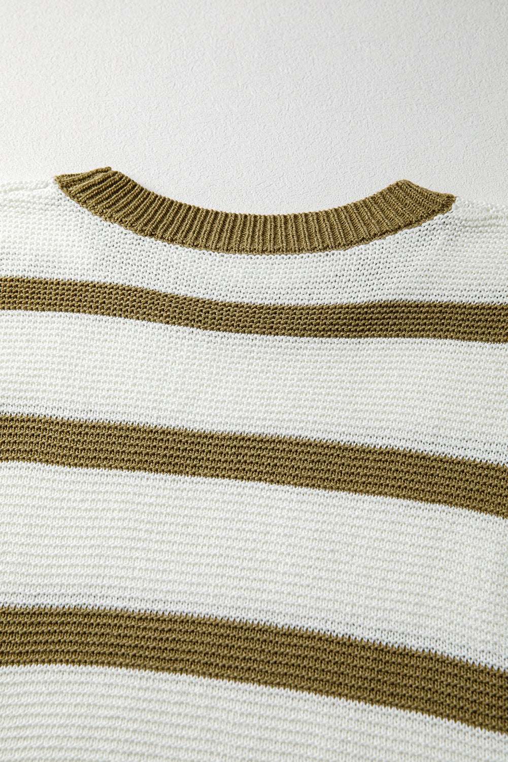 Khaki Stripe Tie Open Side Sweater Knitted Top