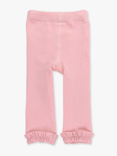 Girls Pink Footless Ruffle Tights - Cowgirl Charm