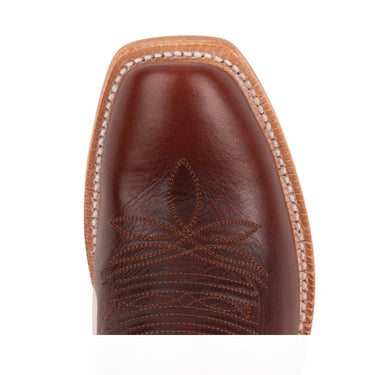 HYER Meriden women's Merlot cowhide cowboy boots with cutter toe and Western style, featuring intricate stitching and classic design.