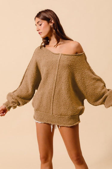 Loose Fit Exposed Seam Sweater - Cowgirl Charm
