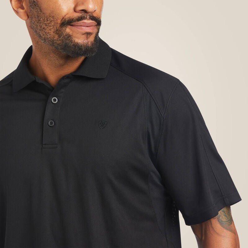 Men's Ariat AC Polo shirt in lightweight fabric, featuring a classic collar and short sleeves, suitable for casual wear.