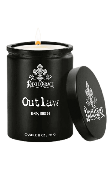 Outlaw - 11 oz Glass Candle - Cotton Wick - Cowgirl Charm