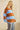 Rust & Sky Blue Oversized Striped Knit Sweater - Cowgirl Charm