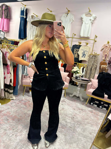 Stretch Denim Two Piece Set - Cowgirl Charm
