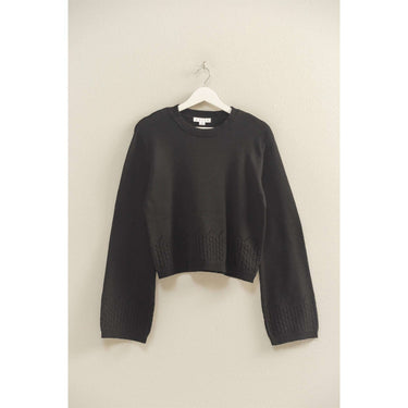 Unique Eyelet Detailed Long Sleeve Sweater - Cowgirl Charm