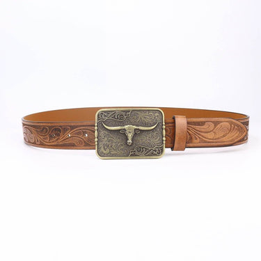 WESTERN COW HEAD BELT BUCKLE WITH DELICATE_CWABE0419 - Cowgirl Charm
