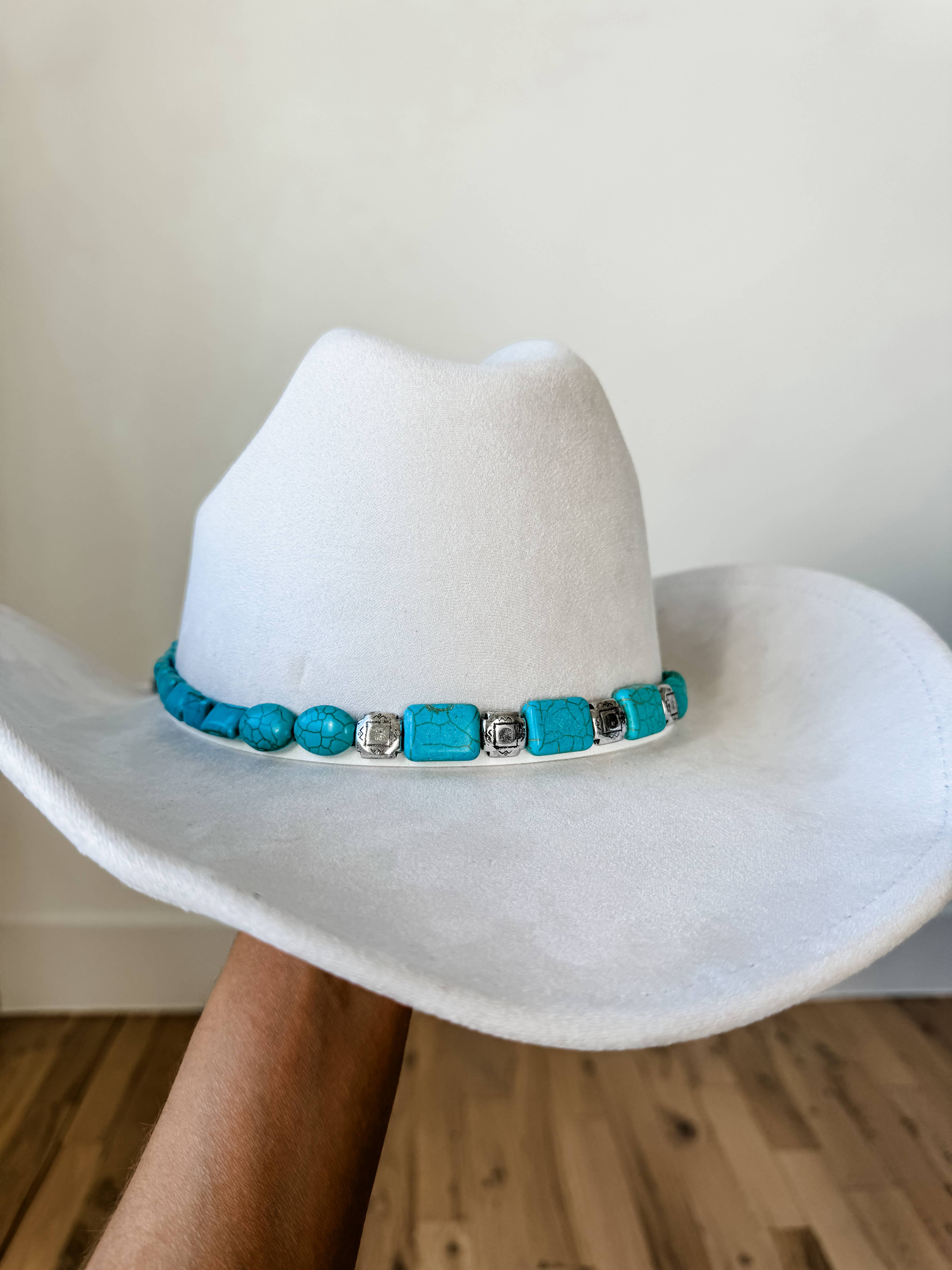 Western Hat Band - Concho, stone, longhorn steer