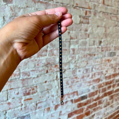 Studded Leather Hat Chain