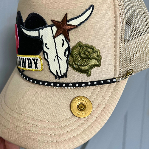 Studded Leather Hat Chain