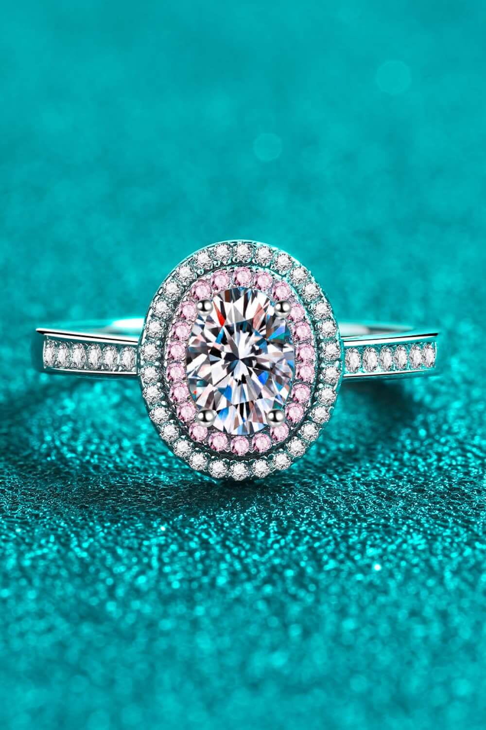 1 Carat Moissanite Halo Ring – 925 Sterling Silver - Cowgirl Charm