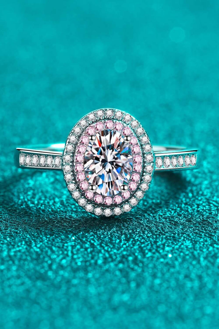 1 Carat Moissanite Halo Ring – 925 Sterling Silver - Cowgirl Charm