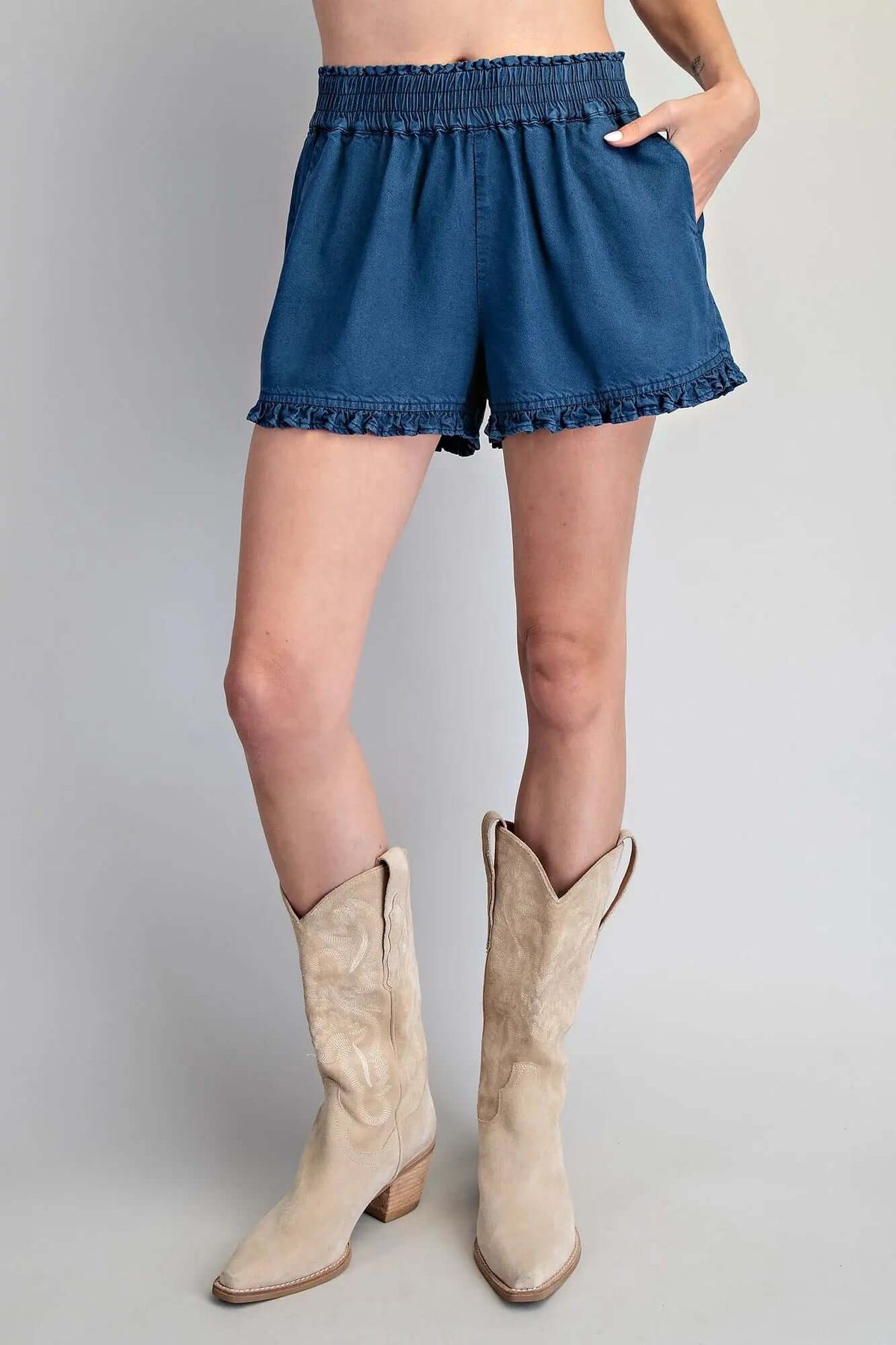 ee:some ruffled hem pintuck pleated peplum blouse, stylish top featuring ruffles, pleats, and a fitted peplum design.