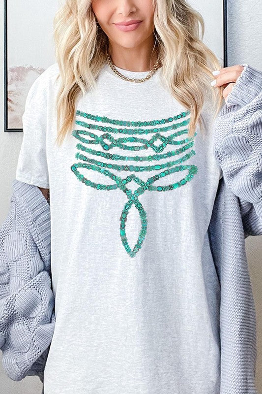 Turquoise Boot Stitch Plus Heavyweight T Shirts