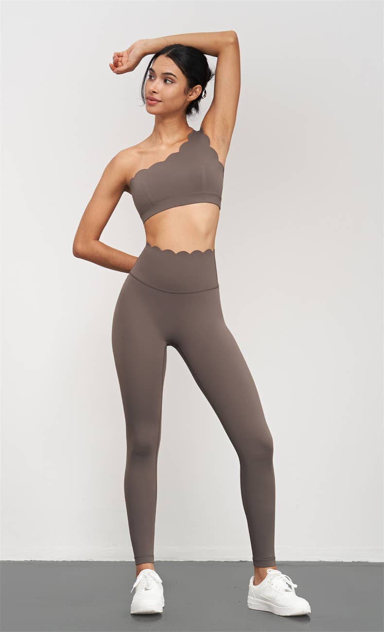 Scallop Top High Waist Leggings