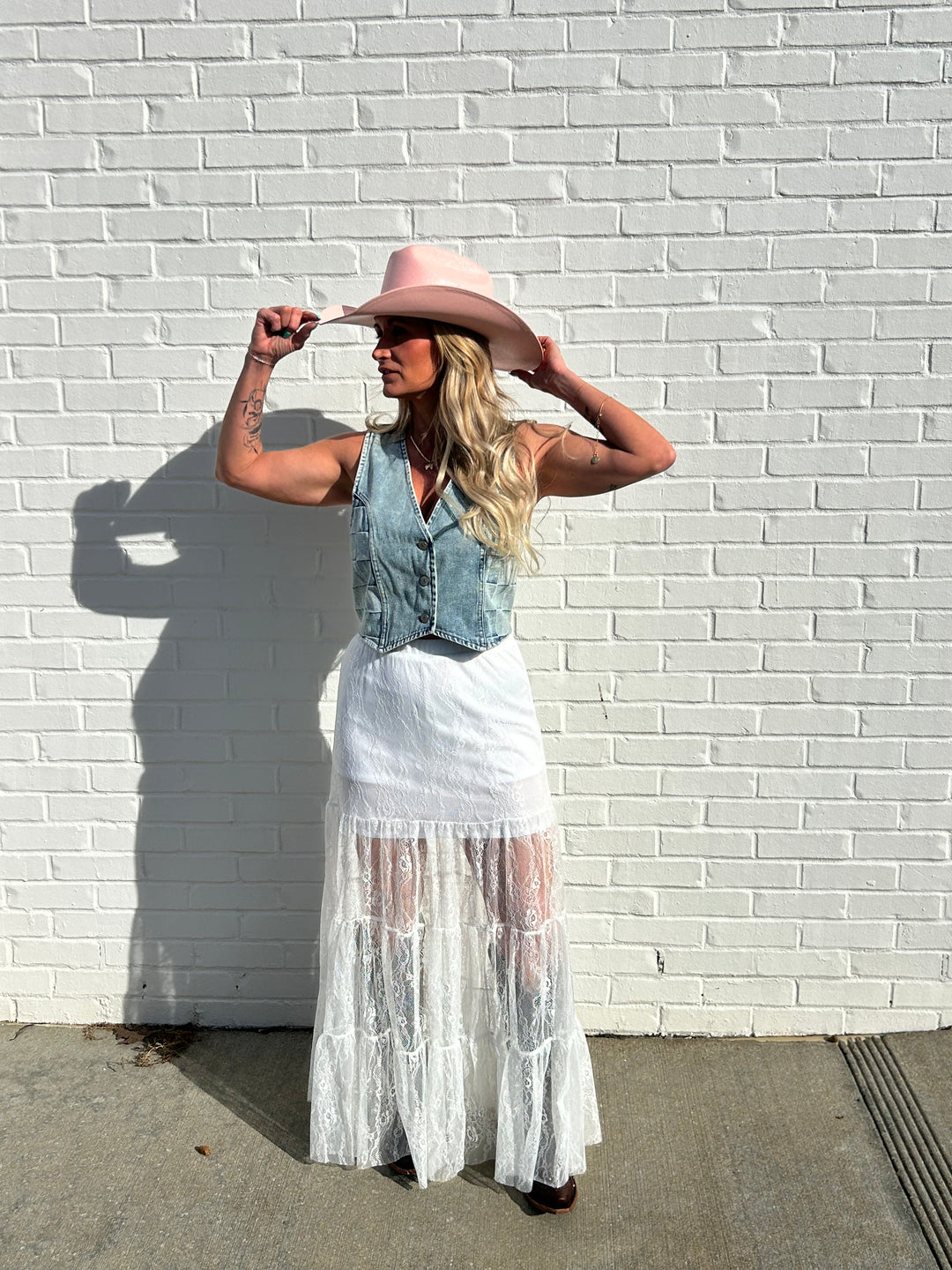 Lucky and Blessed long lace skirt