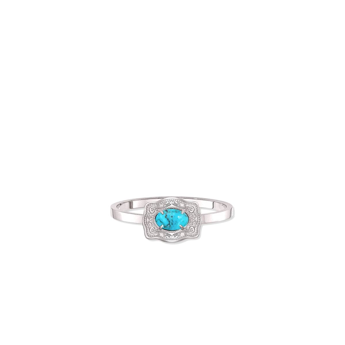 Silver Ultra Mini Belt Buckle Ring by Spurwest, Oasis style, featuring a 12mm non-adjustable ring with detailed buckle design.