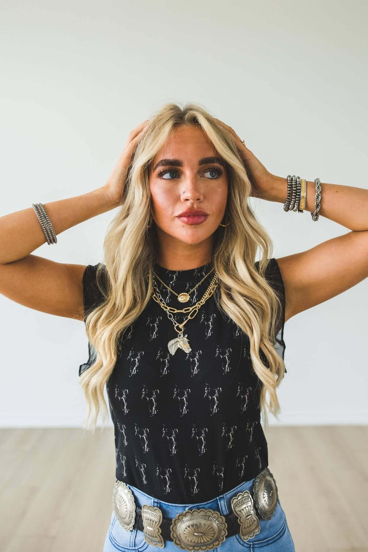 15" 18K Gold Plated Dainty Concho Necklace - Cowgirl Charm