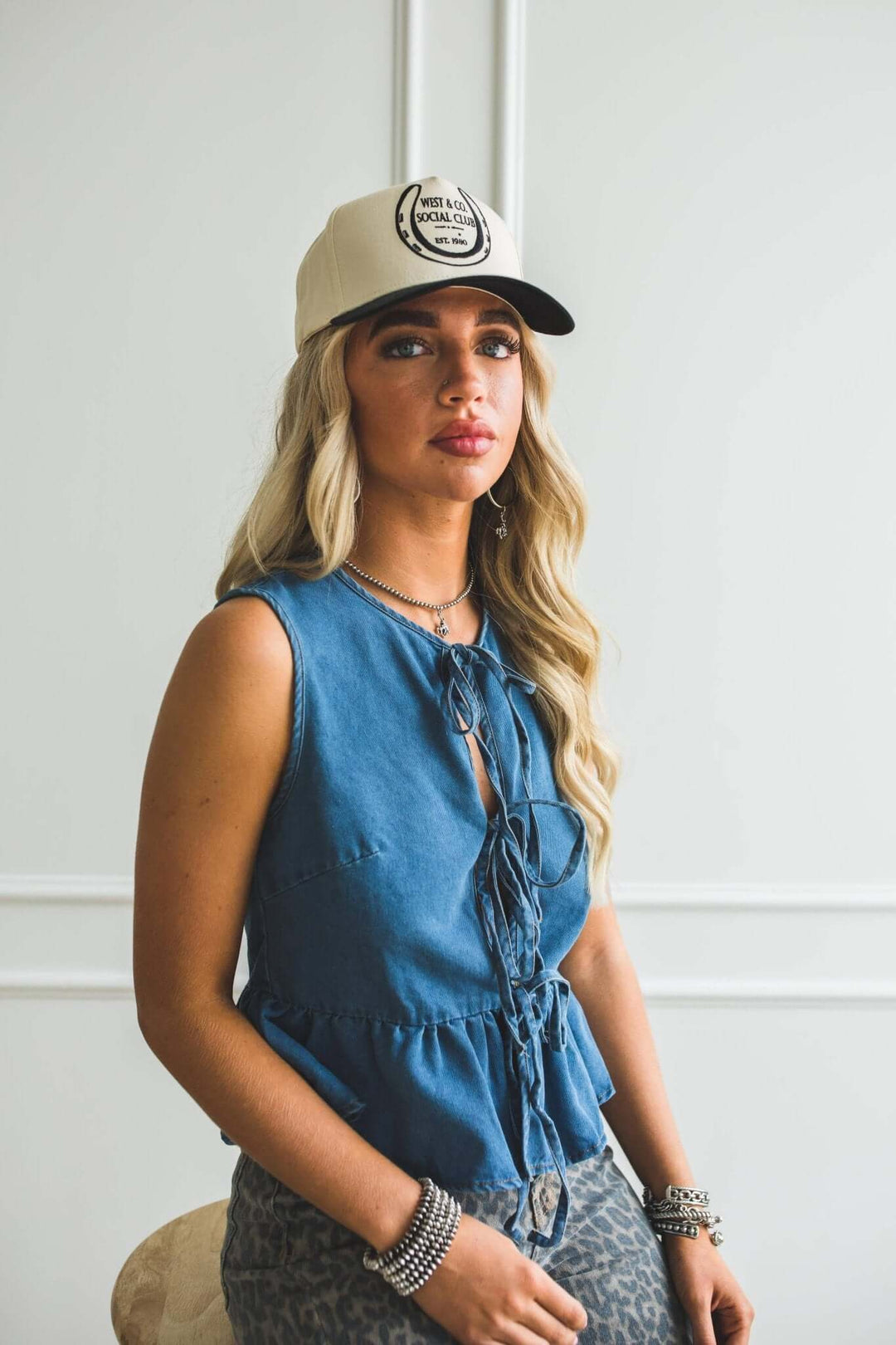 16" 18K Gold Plated Burnished Necklace with Bucking Horse - Cowgirl Charm