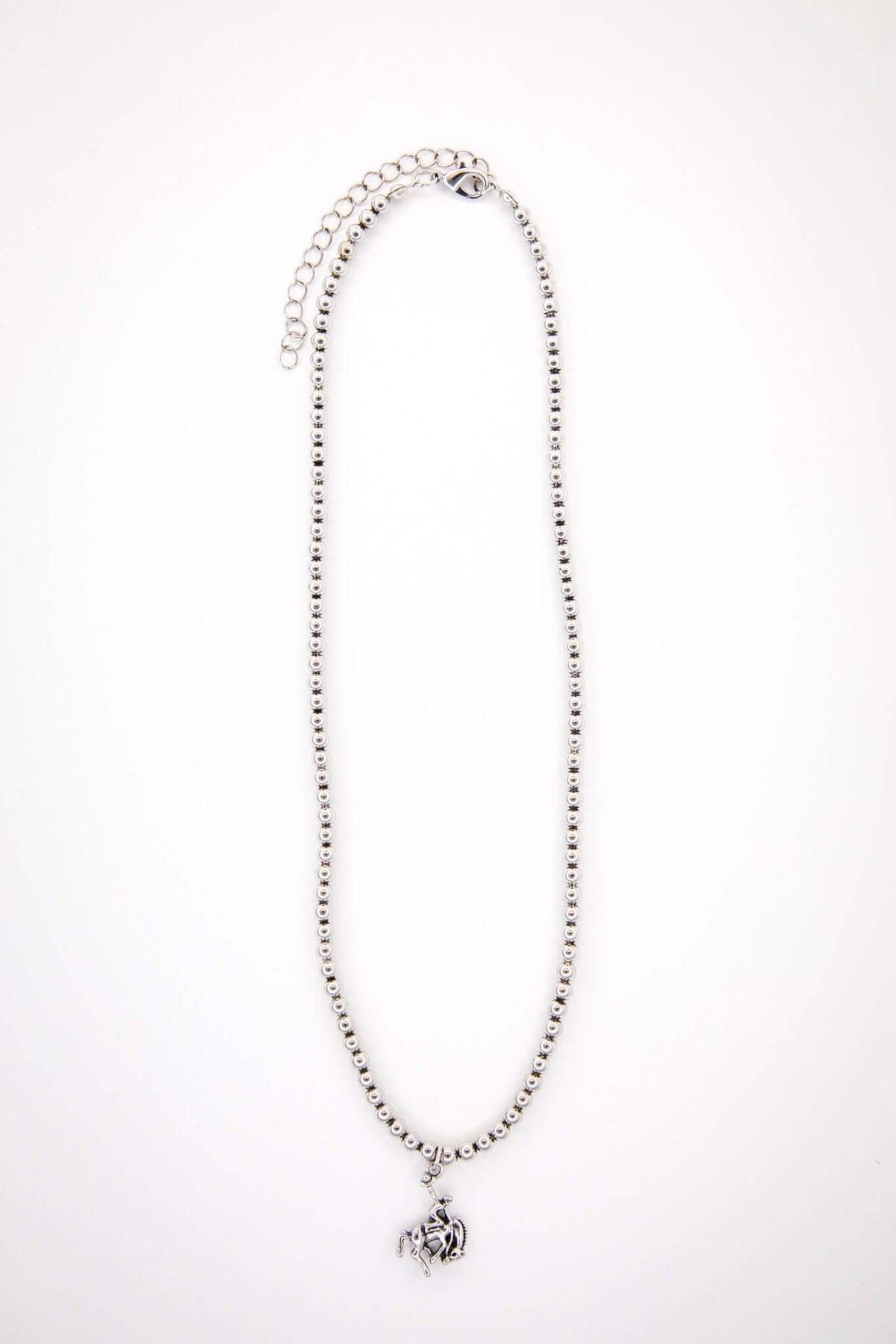 Gold-plated burnished necklace with bucking horse pendant, 16 inches, from West & Co. jewelry collection.