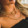 16" 18K Gold Plated Necklace with Horse Head Charm - Cowgirl Charm