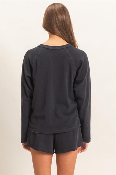 Vintage Wash Lounge Set | Women's Two-Piece Pullover & Shorts Set
