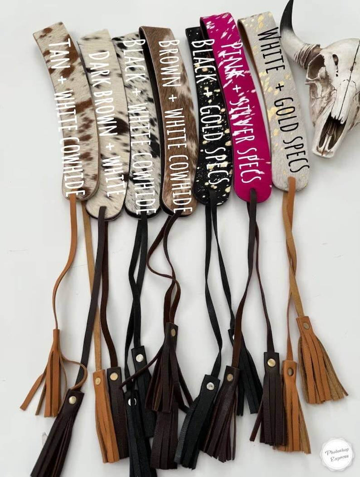 1.65” COWHIDE HAT BAND Leather Hat Band leather ties - Cowgirl Charm