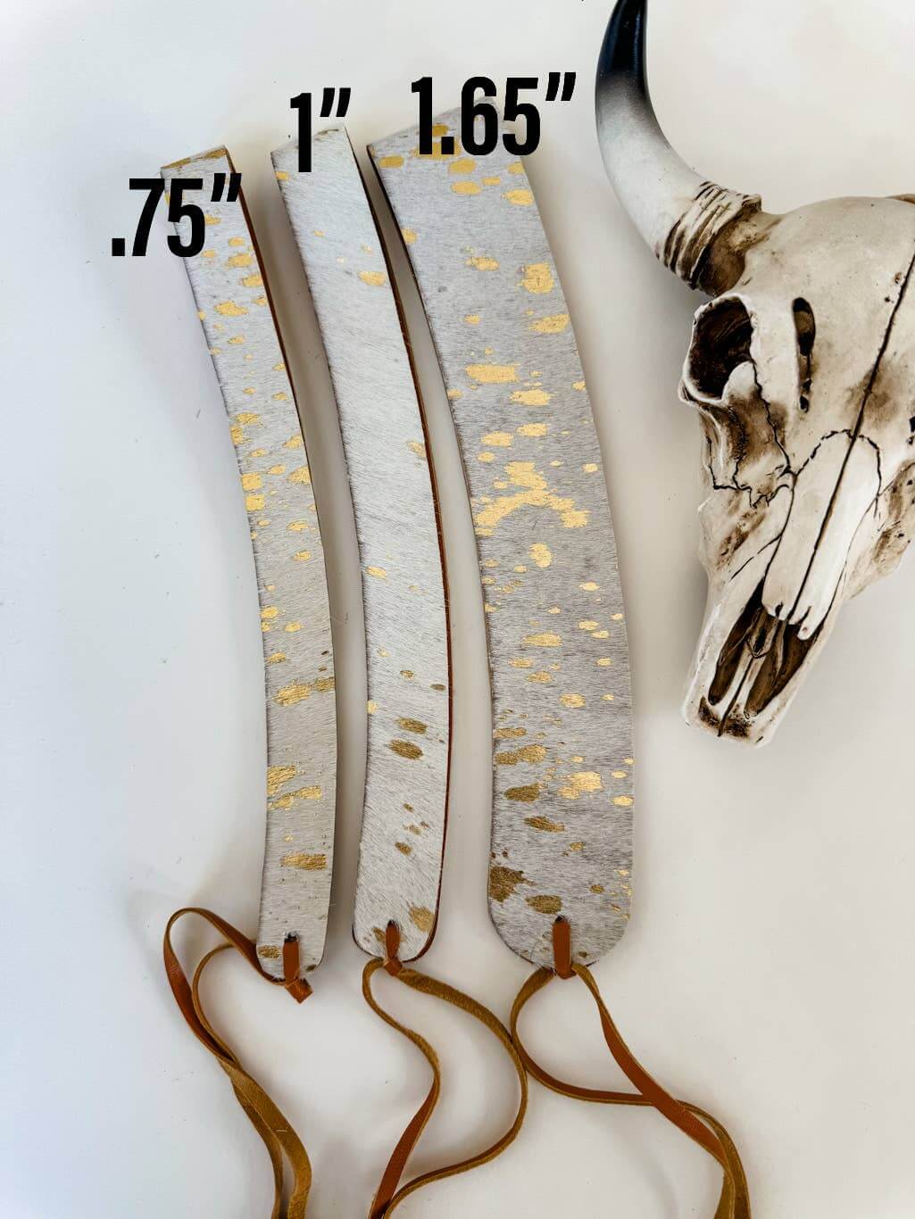 1.65” COWHIDE HAT BAND Leather Hat Band leather ties - Cowgirl Charm