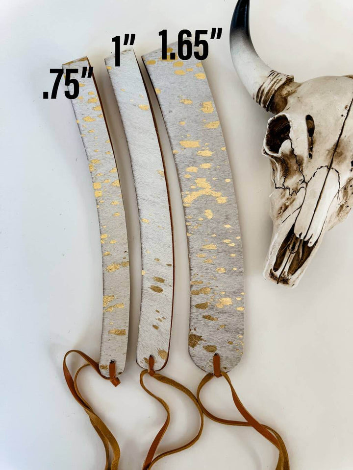 1.65” COWHIDE HAT BAND Leather Hat Band leather ties - Cowgirl Charm